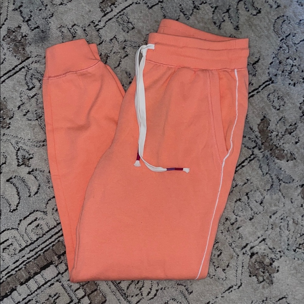 Peloton Orange Sweatpants with Elastic Waistband